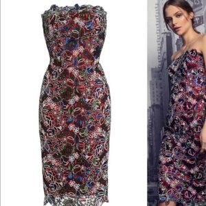 Bronx & Banco Maria Embroidered Strapless Dress S